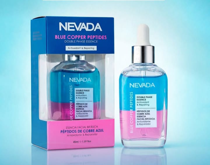 esencia bifásica de péptidos de cobre azul Nevada (Nevada Blue Copper Peptides Double Phase Essence)